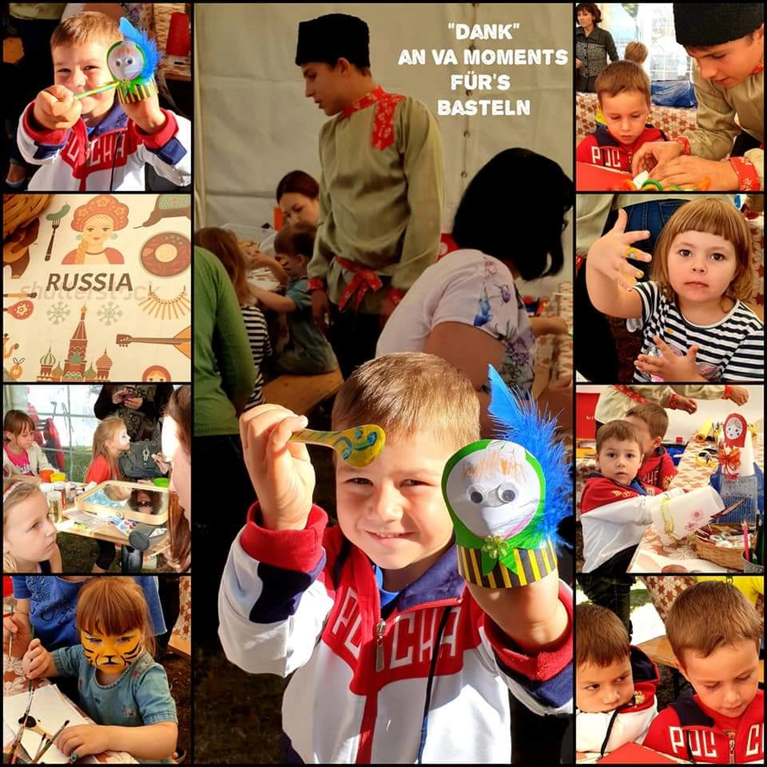 Moments Veranstaltungsagentur -  Collage Kinder beim Basteln am Stand